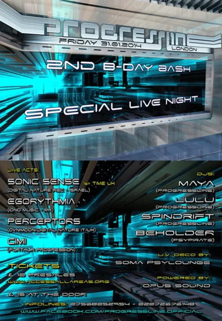 Progressline 2nd B-Day Bash - Special Live Night